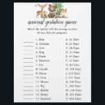 Woodland Animal Gestation Game Baby Shower Flyer<br><div class="desc">Baby Shower gestation game.</div>