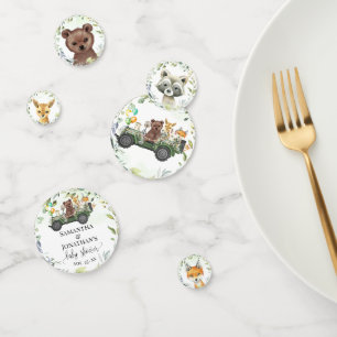 Woodland Animal Greenery Forest Baby Shower Confetti