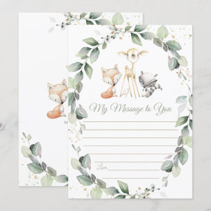 Woodland Animal Greenery Time Capsule Message Card