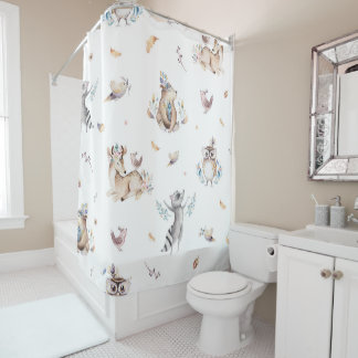 Woodland Animal Shower Curtain