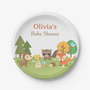 Woodland Animal Themed Baby Shower Party Supplies Paper Plate