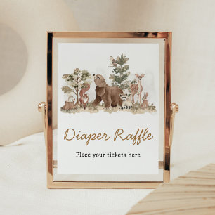 Woodland Animals Adventure Awaits Diaper Raffle Poster