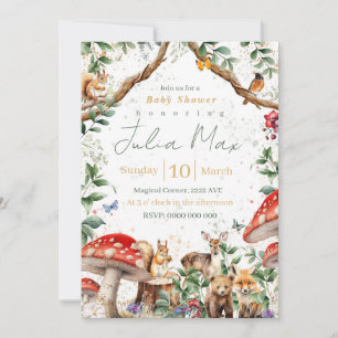 Woodland animals adventure invitation