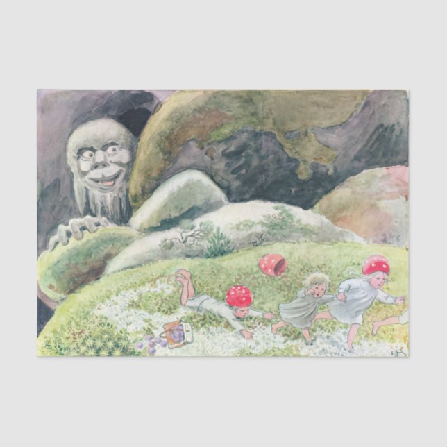 Woodland Animals and Children Elsa Beskow Tissue Paper (Front)