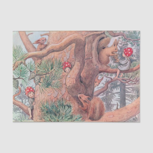Woodland Animals and Children Elsa Beskow Tissue Paper (Front)