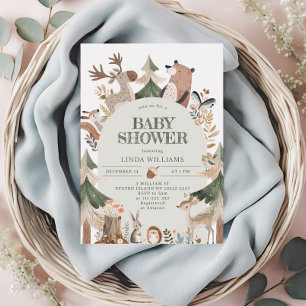 Woodland animals Arch Baby shower Invitation