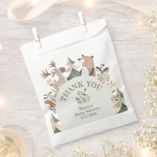 Woodland animals Arch Baby shower Thank you Favour Bag