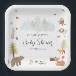 Woodland Animals Autumn Fall Baby Shower Paper Plate<br><div class="desc">Simply create a cute woodland animals baby shower Paper Plates with this template featuring an owl, fox, bear, squirrel, deer, mushrooms and more for your cottage core theme shower for the mom-to-be. TIP: Check out the other items in this collection with the same design for a complete and easy shopping...</div>