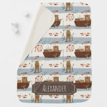 Woodland Animals Baby Blanket | Fishing