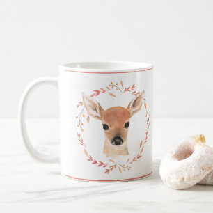 Woodland Animals Baby Deer Watercolor Cute Sweet Coffee Mug
