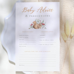 Woodland Animals Baby Predictions & Advice Game