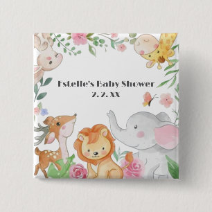 Woodland Animals Baby Shower  2 Inch Square Button