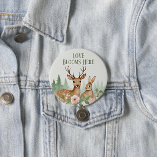 Woodland Animals Baby Shower 3 Inch Round Button
