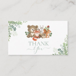 Woodland animals Baby Shower Birthday Thank you Enclosure Card