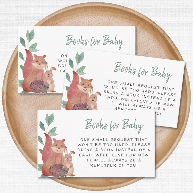 Woodland Animals Baby Shower Book Request Enclosure Card (Creator Uploaded)