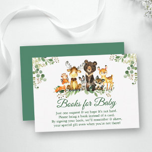 Woodland Animals Baby Shower Books for Baby Card