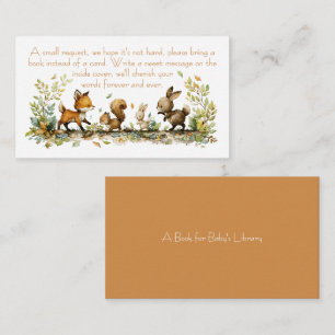 Woodland Animals Baby Shower Bring a Book Enclosure Card