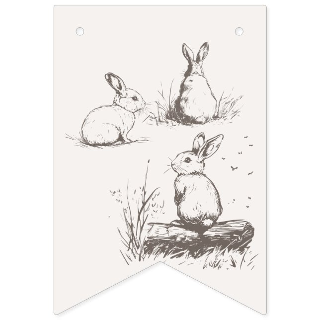 Woodland Animals Baby Shower Bunting Flags (Sixth Flag)