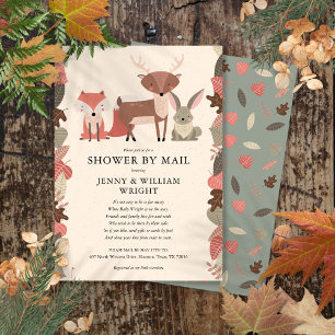 Woodland Animals Baby Shower By Mail Invitation