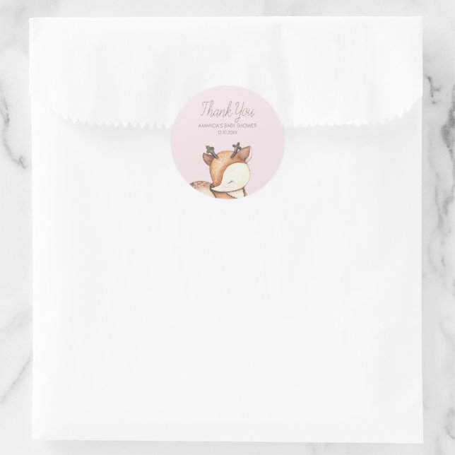 Woodland Animals Baby Shower Classic Round Sticker (Bag)