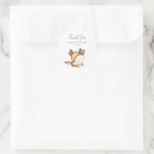 Woodland Animals Baby Shower Classic Round Sticker