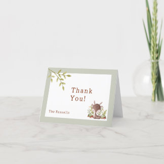 Woodland Animals Baby Shower Deer Thank You