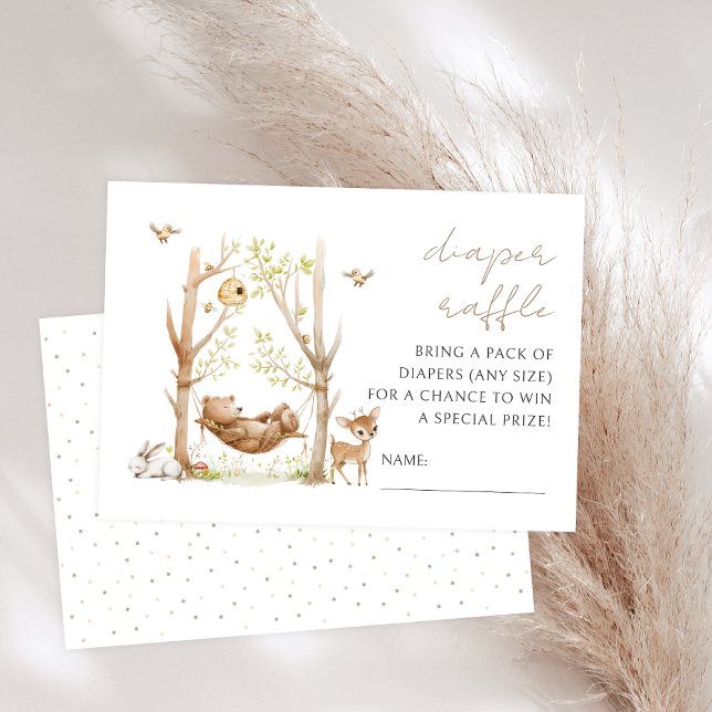 Woodland Animals Baby Shower Diaper Raffle Cards (Creator Uploaded)
