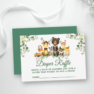 Woodland Animals Baby Shower Diaper Raffle Ticket Enclosure Card