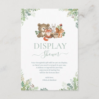 Woodland animals Baby Shower Display Shower Enclos Enclosure Card