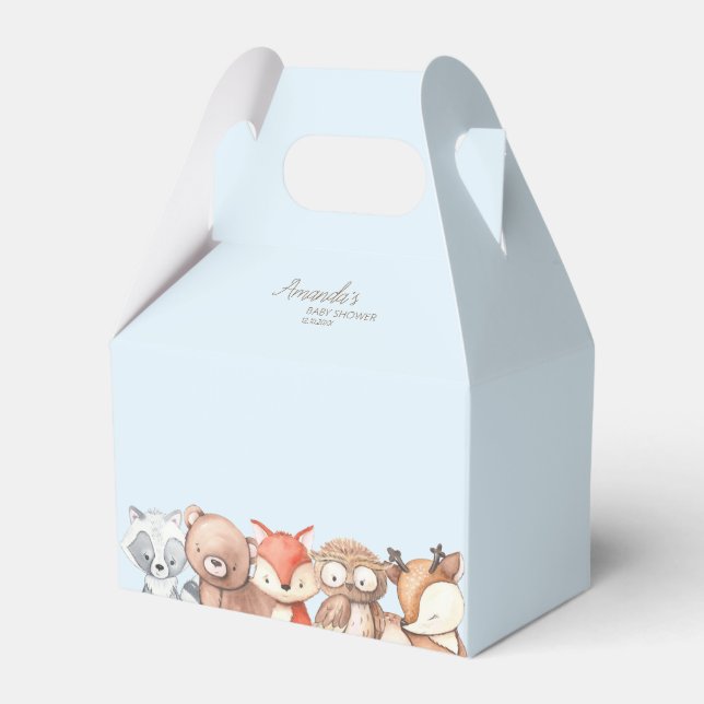 Woodland Animals Baby Shower Favor Box (Front Side)