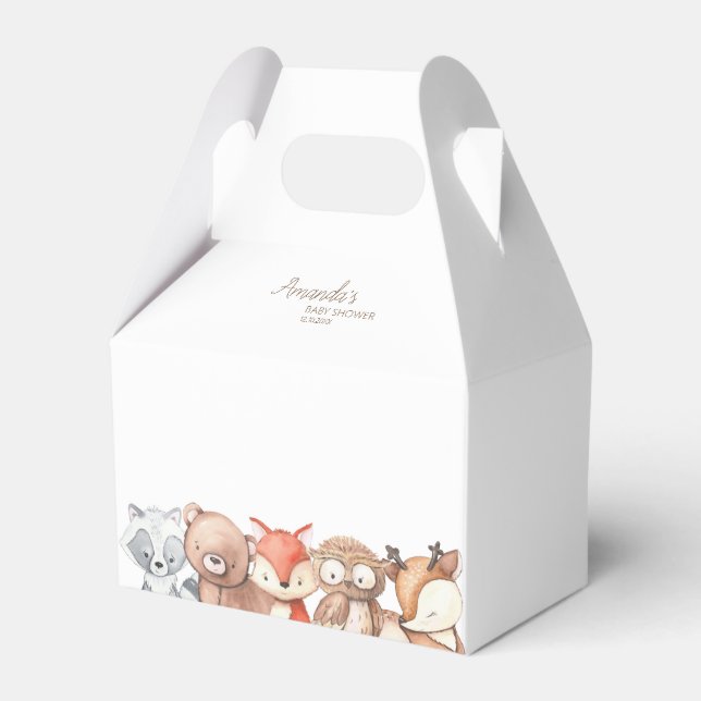 Woodland Animals Baby Shower Favor Box (Front Side)