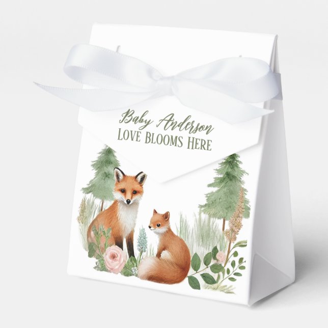 Woodland Animals Baby Shower Favor Box (Front Side)