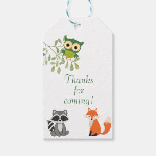 Woodland Animals Baby Shower Favour Tags