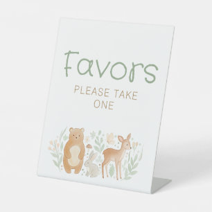 Woodland Animals Baby Shower Favours Pedestal Sign