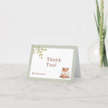 Woodland Animals Baby Shower Fox Thank You