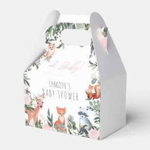 Woodland Animals Baby Shower Girl Favour Box