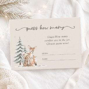Woodland Animals Baby Shower Guess How Many Card