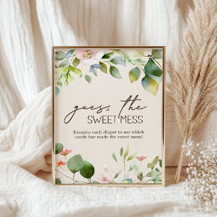 Woodland Animals Baby Shower Guess Sweet Mess Sign