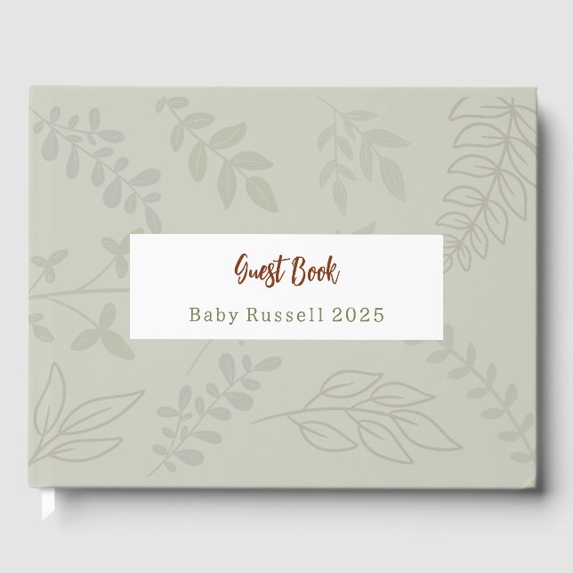 Woodland Animals Baby Shower Guest Book (Front)