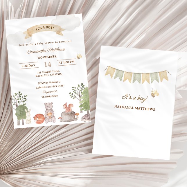 Woodland Animals Baby Shower Invitation (Woodland Animals Baby Shower Invitation)