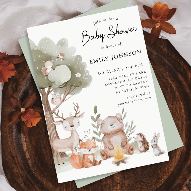 Woodland Animals Baby Shower Invitation (Creator Uploaded)