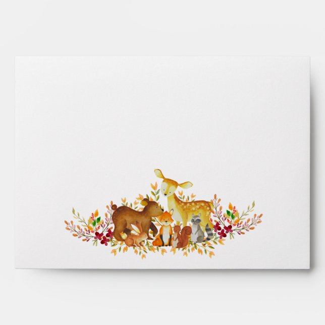 Woodland Animals Baby Shower Invitation Envelope (Front)
