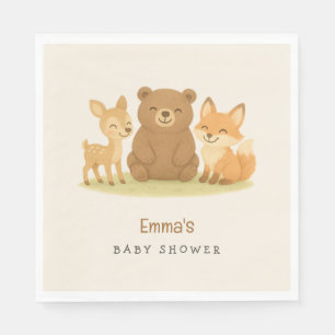 Woodland Animals Baby Shower  Napkin