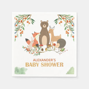 Woodland Animals Baby Shower Napkin