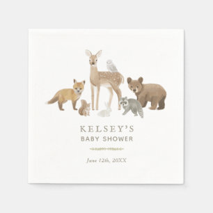Woodland Animals Baby Shower Napkin