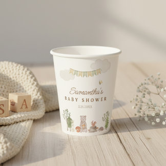 Woodland Animals Baby Shower Paper Cups