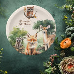 Woodland Animals Baby Shower Paper Plate<br><div class="desc">Bring the enchantment of the forest to your baby shower with our Woodland Forest Animals Baby Shower Paper Plates. These charming plates feature delightful illustrations of woodland creatures amidst a lush forest backdrop, adding a whimsical touch to your celebration. Crafted with attention to detail, our paper plates capture the playful...</div>