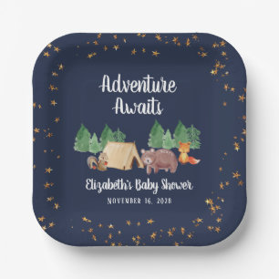 Woodland Animals Baby Shower Paper Plate