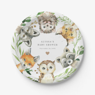Woodland Animals Baby Shower Paper Plates