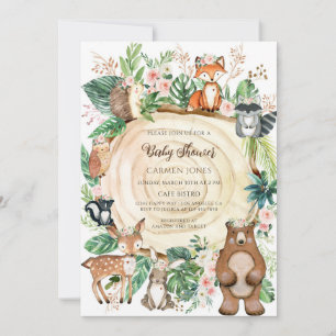 Woodland Animals Baby Shower Party Invitation
